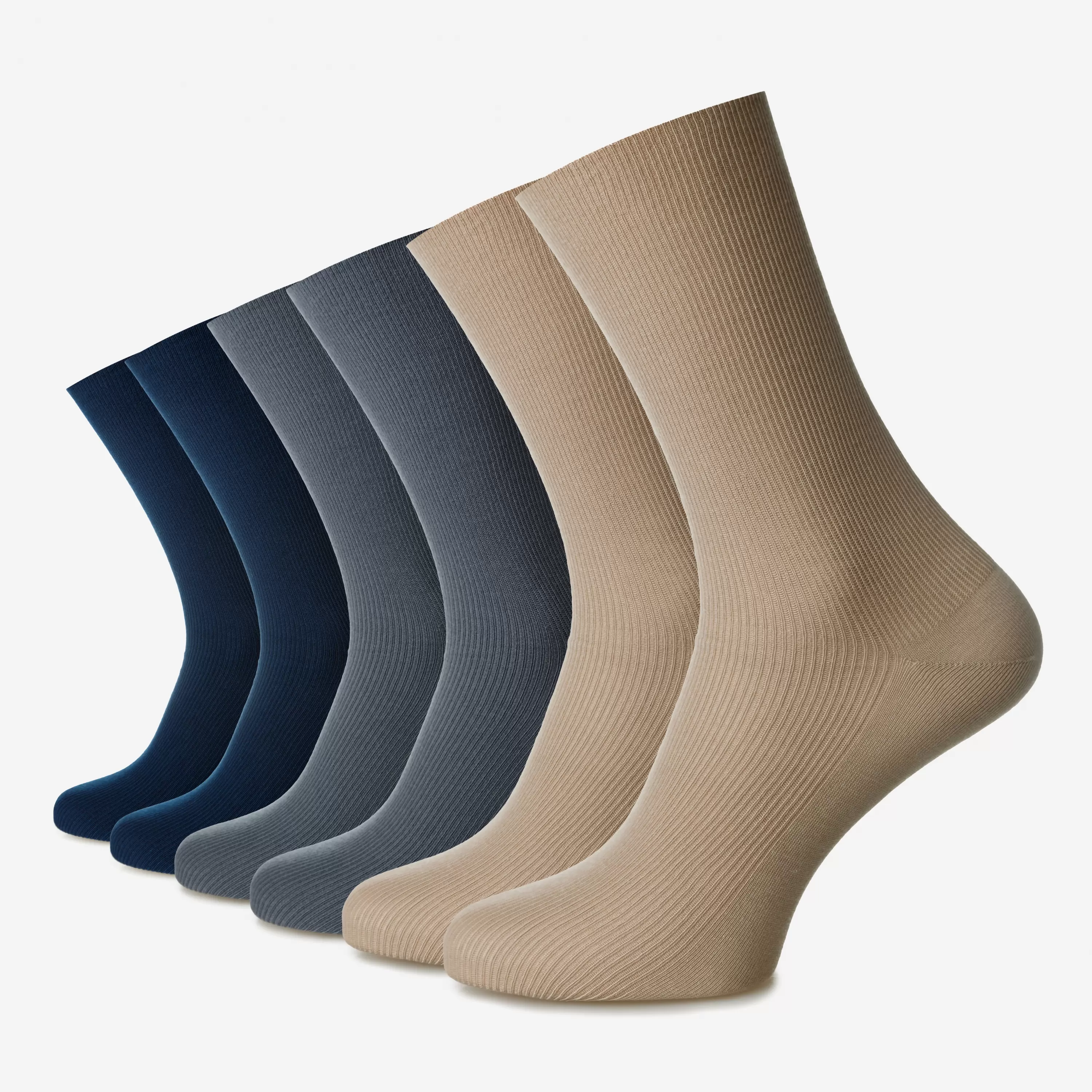 Șosetele unisex fără elastic din bumbac pieptănat fără cusătură - set de 6 perechi